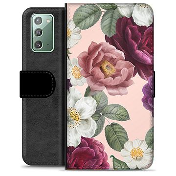 Samsung Galaxy Note20 Premium Portemonnee Hoesje - Romantische Bloemen