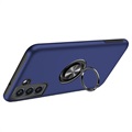 Samsung Galaxy S21 FE 5G Magneet Ring Grip / Standaard Hoesje - Marineblauw