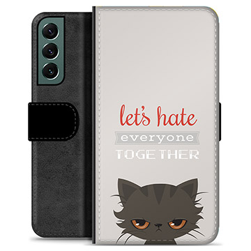 Samsung Galaxy S22+ 5G Premium Portemonnee Hoesje - Angry Cat