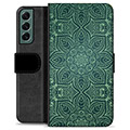 Samsung Galaxy S22+ 5G Premium Portemonnee Hoesje - Groene Mandala