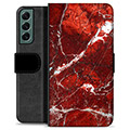 Samsung Galaxy S22+ 5G Premium Wallet Hoesje - Rood Marmer