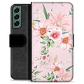 Samsung Galaxy S22+ 5G Premium Portemonnee Hoesje - Aquarel Bloemen