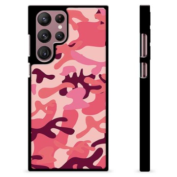 Samsung Galaxy S22 Ultra 5G Beschermende Cover - Roze Camouflage