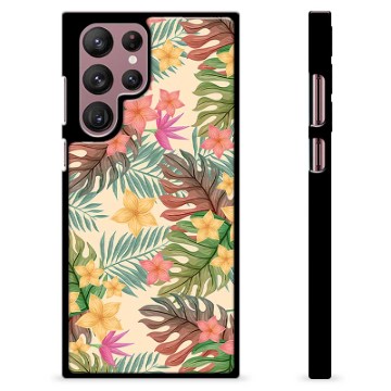 Samsung Galaxy S22 Ultra 5G Beschermende Cover - Roze Bloemen