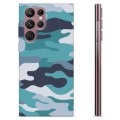 Samsung Galaxy S22 Ultra 5G TPU Hoesje - Blauw Camouflage