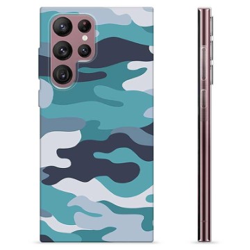 Samsung Galaxy S22 Ultra 5G TPU Hoesje - Blauw Camouflage