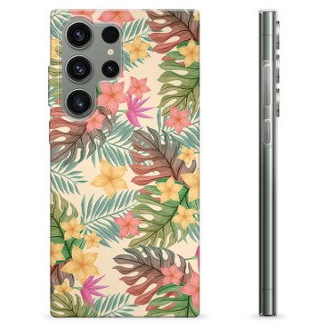 Samsung Galaxy S23 Ultra 5G TPU-hoesje - Roze Bloemen