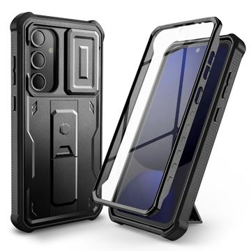 Samsung Galaxy S24 FE Tech-Protect Kevlar Cam+ Hoesje - Schermbeschermer, Camerabeveiliging, Kickstand - Zwart