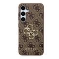 Samsung Galaxy S24 Guess 4G Big Metal Logo Hybride Hoesje - Bruin