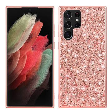 Samsung Galaxy S24 Ultra Glitter Series Hybride Hoesje - Rose Gold