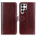 Samsung Galaxy S24 Ultra Wallet Case met Magnetische Sluiting - Bruin