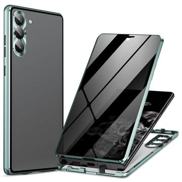 Samsung Galaxy S24+ Magnetisch Hoesje met Gehard Glas - Privacy - Groen