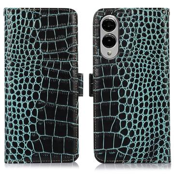 Samsung Galaxy S25 Edge Crocodile Series Wallet Leren Hoesje met RFID