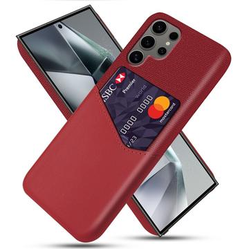 Samsung Galaxy S25 Ultra KSQ Hoesje met Kaartenzak - Rood