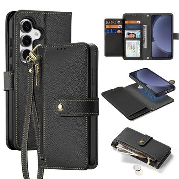 Samsung Galaxy S25+ Dux Ducis Lawa Leren Portemonnee Hoesje met magneet - Zwart