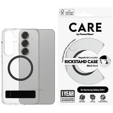 Samsung Galaxy S25+ PanzerGlass Care Kickstand Hoesje - MagSafe compatibel - Doorzichtig / Zwart