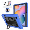 Samsung Galaxy Tab S6 Lite 2020/2022/2024 Heavy Duty 360 Case met Draagriem - Blauw