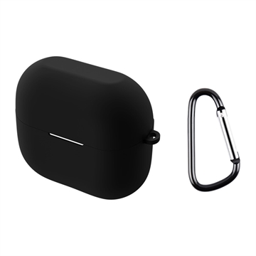 Samsung Galaxy Buds3/Buds3 Pro siliconen hoesje met karabijnhaak - zwart