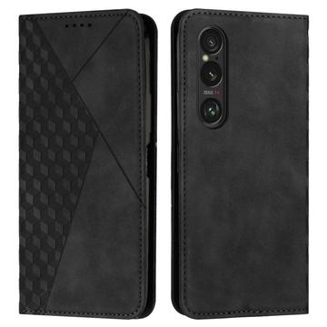 Sony Xperia 1 VI Ruitpatroon Portemonnee Hoesje met Magnetische Sluiting