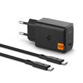 Spigen ArcStation Pro GaN-651 65W Wandoplader met Type-C kabel - Zwart