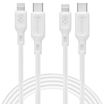 Spigen DuraSync MFi USB-C-naar-Lightning kabel - 2-pak, 100cm - Wit