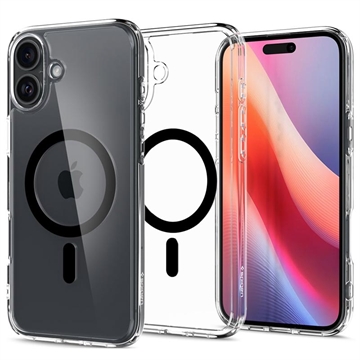 iPhone 16 Plus Spigen Ultra Hybrid Mag Hoesje - Zwart / Doorzichtig