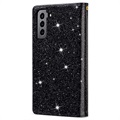 Starlight Series Samsung Galaxy S22+ 5G Wallet Case - Zwart