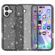 iPhone 16 Plus Stijlvolle Glitter Series Hybride Hoesje - Zwart