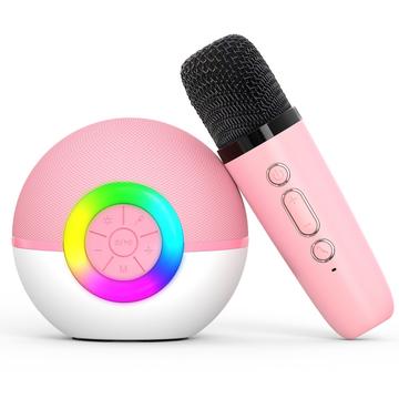 T97 Kinder Karaoke Microfoon met Bluetooth Luidspreker & Subwoofer - Roze