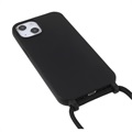 iPhone 13 TPU Hoesje met Lanyard - Zwart