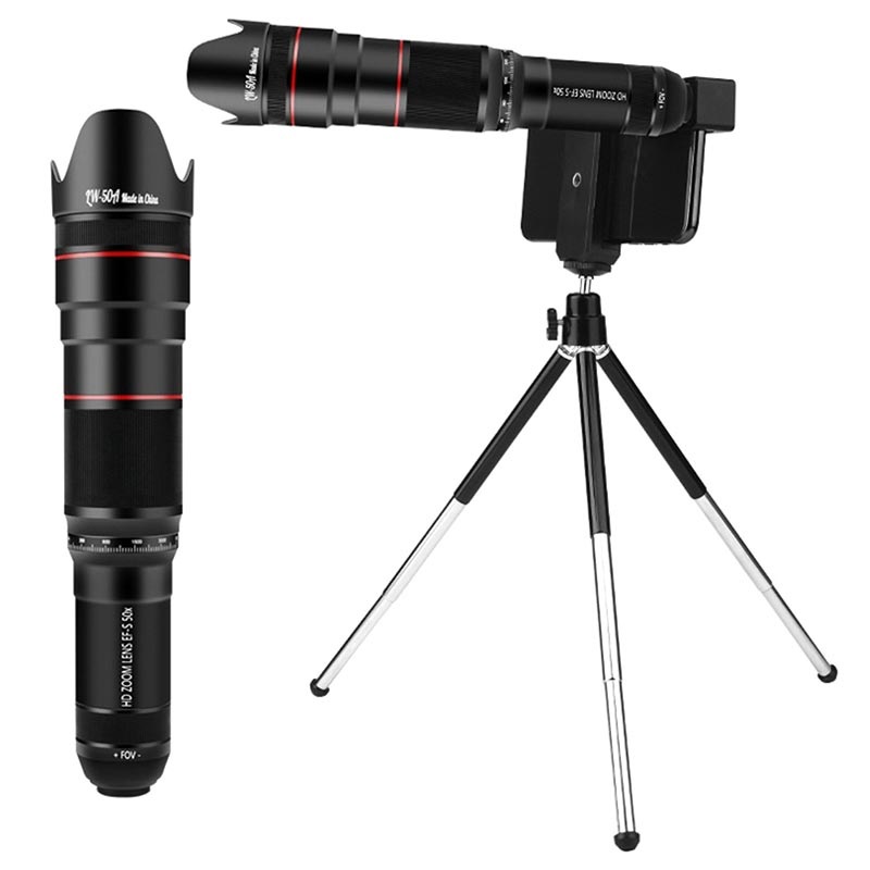 Eigenwijs dutje vrijwilliger Telescoop Camera Lens met Statief - 50X Optische Zoom - Zwart