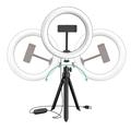 UN-205 8'' LED Ring Light met Voet en Telefoonhouder Desktop Selfie Circle Lamp voor YouTube Video Fotografie Make-up