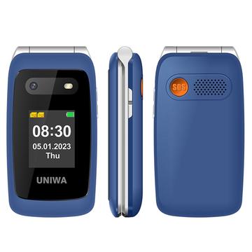 UNIWA V202T 4G Flip mobiele telefoon voor ouderen - Deens, Fins, Zweeds, Engels