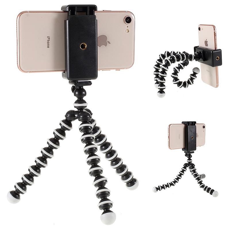 deur Sandalen Mogelijk Universele Flexibele Smartphone Tripod Statief - 60-85mm - Zwart