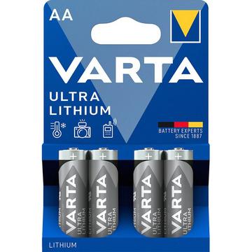 Varta Ultra Lithium L91/AA batterij - 4 stuks.