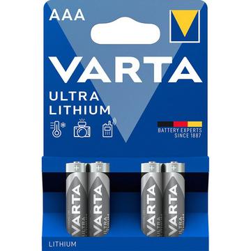 Varta Ultra Lithium L92/AAA batterij - 4 stuks.