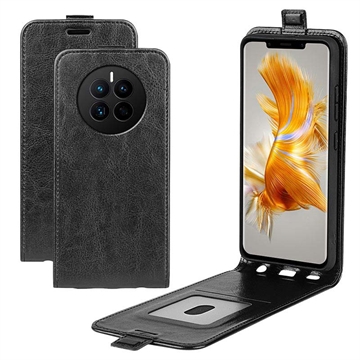 iPhone 14 Max Verticale Flip Case met Kaartsleuf - Zwart