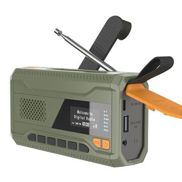 Portable Solar Hand Crank Emergency Radio w. LED Flashlight, Power bank WR-6D - DAB/FM, 4500mAh (Geopende verpakking - Bulk)