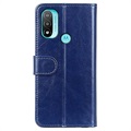 Motorola Moto E20/E30/E40 Wallet Case met Magnetische Sluiting - Blauw