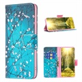 Wonder Series iPhone 14 Max Portemonnee Hoesje - Witte Bloemen