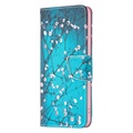 Wonder Series iPhone 14 Max Portemonnee Hoesje - Witte Bloemen