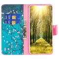 Wonder Series iPhone 14 Max Portemonnee Hoesje - Witte Bloemen