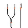 XO NB-R269B 2-in-1 audiokabel - USB-C / 2x3.5mm - 1.2m - Zwart