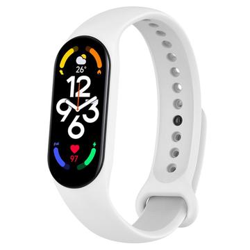 Xiaomi Mi Band 5/6/7 Matte Siliconen Band - Wit