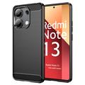 Xiaomi Redmi Note 13 4G Geborsteld TPU Hoesje - Koolstofvezel - Zwart