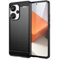 Xiaomi Redmi Note 13 Pro+ Geborsteld TPU Hoesje - Koolstofvezel - Zwart