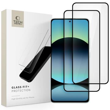 Xiaomi Redmi Note 14 4G/5G Tech-Protect Glass Fit+ Glazen Screenprotector - 2 st. - Zwart