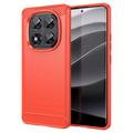 Xiaomi Redmi Note 14 Pro 5G/Poco X7 Geborsteld TPU Hoesje - Koolstofvezel