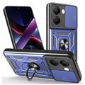 Xiaomi Redmi Turbo 4/Poco X7 Pro Roterende ring hybride hoesje met camera schild - Blauw