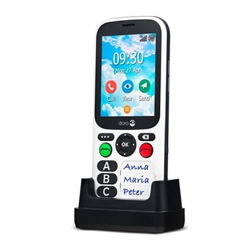 Doro 780X - 4G, Bluetooth, 1600mAh - Zwart / Wit